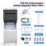 Coolski IM450 Commercial Ice Maker Machine 450LBS/24H, 22'' Wide Ice Machine with 300LBS Large Storage Bin, Clear Ice Cubes Air Cooled Stainless Steel Ice Maker for Restaurant/Bar/Cafe/Business
