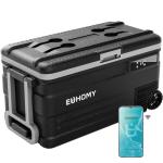 EUHOMY 12 Volt Refrigerator, 80QT(75L) 12V Fridge, Electric Cooler 12/24V DC 110-240V AC, Car Refrigerator 0℉~68℉, 12 Volt Cooler for Camping, Trip, Truck, Boating, Outdoor.