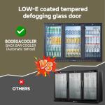 BODEGACOOLER ‎LG-330HA Back Bar Cooler With 3 Glass Doors,Counter Height Beverage Refrigerator,11.4Cu.Ft Commercial Display Bar Fridge with LED Lighting,21 inch Beverage Cooler for Beer,Soda Drinks,Wine
