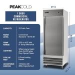 PEAKCOLD IM23R Single Door REFRIGERATOR; Commercial Reach In Stainless Steel, White Interior; 23 Cubic Ft, 29" Wide