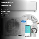 ROVSUN ‎17SEER-11K-115V-WiFi 11000 BTU Wifi Enabled Mini Split Air Conditioner & Heater, 17 SEER2 115V Inverter Ductless Wall AC Unit with Pre-Charged Condenser, Heat Pump & Installation Kit