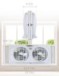 BLACK+DECKER BFW9M 9" Dual Window Fan for Window Screen with 2 Speed Settings, Twin Window Fan with Mechanical Controls and Removable Legs, Horizontal Cooling Fan for Window