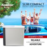 Koolatron Electric Portable Cooler Plug in 12V Car Cooler/Warmer, 18 qt (17 L), No Ice Thermo Electric Portable Fridge for Camping, Travel Road Trips Trucking with 12 Volt DC Power Cord, Gray/White.