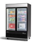 Peak Cold Double Door Upright Commercial Display Freezer - Large Capacity Glass Door Merchandiser Freezer; 45 CU Ft.