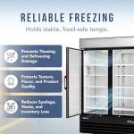 Peak Cold Double Door Upright Commercial Display Freezer - Large Capacity Glass Door Merchandiser Freezer; 45 CU Ft.