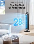 Dreo Cruiser Pro T2 Tower Fan for Bedroom, Upgrated DC 9 Speeds Utral-Quiet Floor Fan, 90° Oscillating Fans for Indoors with 26ft/s Velocity, 12H Timer, Standing Fans, Bladeless Fan Powerful for Home Office Room