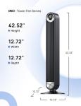 Dreo Cruiser Pro T2 Tower Fan for Bedroom, Upgrated DC 9 Speeds Utral-Quiet Floor Fan, 90° Oscillating Fans for Indoors with 26ft/s Velocity, 12H Timer, Standing Fans, Bladeless Fan Powerful for Home Office Room