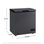 Frigidaire EFRF50136COM Chest Deep Freezer, 5 Cu. Ft. Capacity, Granita Rugged Design-Adjustable Thermostat-Removable Vinyl Coated Wire Basket-Easy Defrost Drain