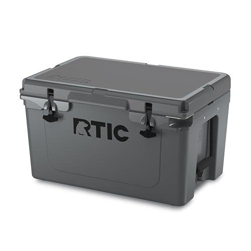 RTIC 45 QT Ultra-Tough Cooler Hard Insulated Portable Ice Chest Box for Beach, Drink, Beverage, Camping, Picnic, Fishing, Boat, Barbecue, Dark Grey