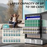 EUHOMY ‎BRU-04 24 Inch Beverage Refrigerator, 180 Can Built-in or Freestanding Beverage Cooler, Under Counter Beer Fridge with Glass Door for Soda, Water, Wine - For Kitchen, Bar or Office.