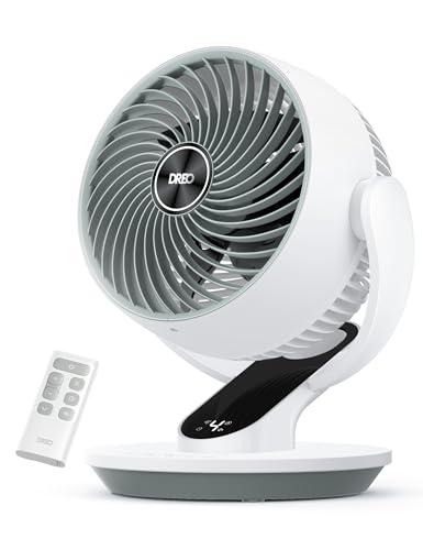 Dreo CF511 Oscillating Fan for Bedroom, 13 Inch Quiet Table Fans for Home Whole Room, 70ft Powerful Airflow, Desk Air Circulator Fan with Remote, 120° Adjustable Tilt, 4 Speeds, 8H Timer, for Office Desktop