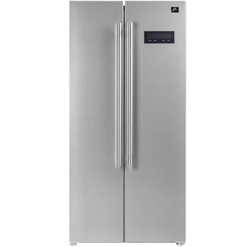 Forno Salerno 33" FFRBI1805-33SB Stainless Steel Side-by-Side Fridge with LED Display 15.6 cu ft