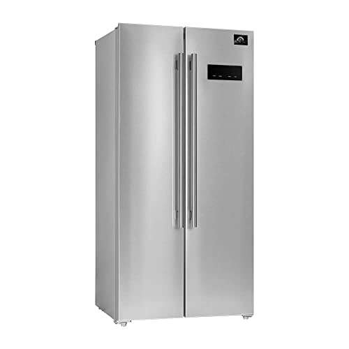 Forno Salerno 33" ‎FFRBI1805-33SB Stainless Steel Side-by-Side Fridge with LED Display 15.6 cu ft