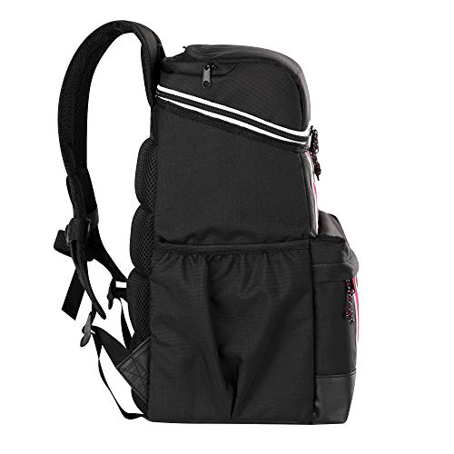 Igloo 30 Can Large Portable Insulated Soft Cooler Backpack Carry Bag, Black/Red