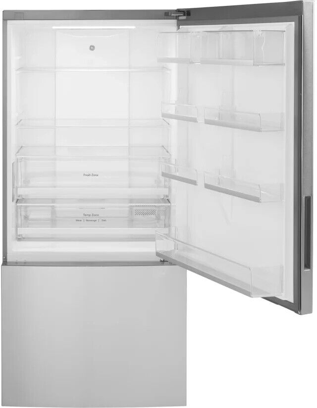 GE GBE17HYRFS 31" Freestanding Bottom Freezer Refrigerator NEW 