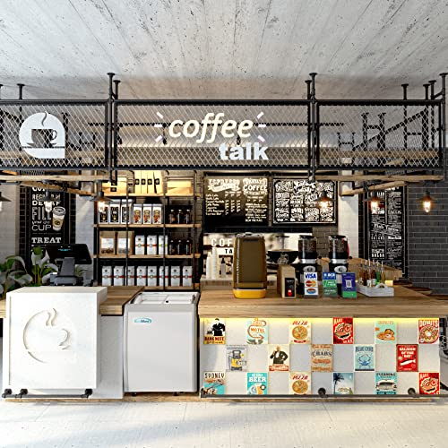 Koolmore KM-ICD-26SD 26 inch Commercial Ice Cream Dipping Cabinet Display Case, 4 Large Displayed Tubs, 2 Storing Tube, Sliding Glass Door, Rolling Wheels and Lockable Breaks [5.7 Cu. Ft.] White