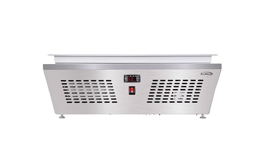 KoolMore AMZ1-GCDF-4P 31 in. Countertop Ice Cream Display case with 4 Pans and Glass Sneeze Guard in Stainless-Steel