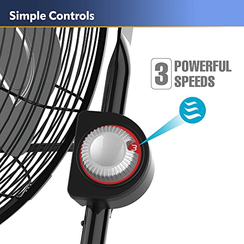 Lasko 2264QM 20", High-Velocity Commercial Grade QuickMount, Converts from Floor Wall Mount Fan Ideal for Garages, Basements, Gyms, 7 x 22 x 22 inches, Black Silver