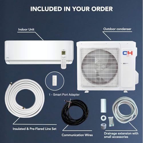 Cooper & Hunter ‎CH-12SPH-115VI/O-WK 12,000 BTU, 115V Mini Split AC/Heating system Sophia Series 21.5 SEER with 16ft Installation Kit