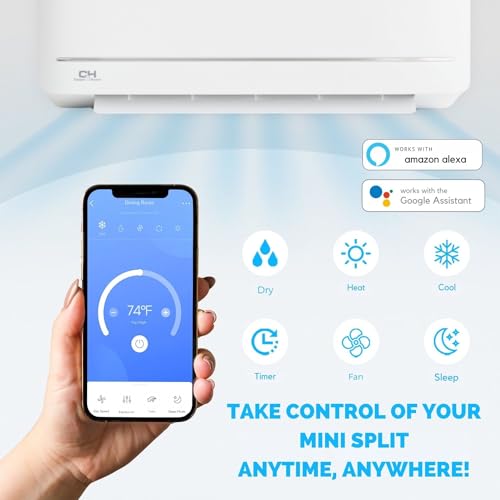 Cooper & Hunter ‎CH-NY18MIA-230VO/I 18,000 BTU, 230V 19 SEER Ductless Mini Split AC/Heating System Pre-Charged Inverter Heat Pump with 16ft Installation Kit