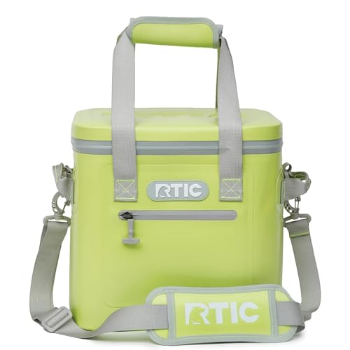 RTIC Soft Cooler 12 Can, Insulated Bag Portable Ice Chest Box for Lunch, Beach, Drink, Beverage, Travel, Camping, Picnic, Car, Trips, Floating Cooler Leak-Proof with Zipper, Citrus