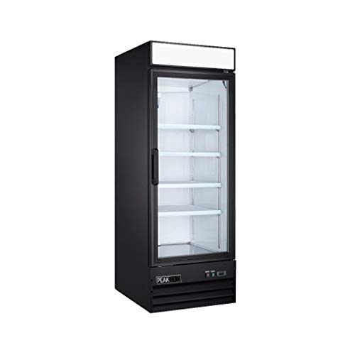 PEAKCOLD IM23MR Large Capacity Upright Commercial Glass Door Display Cooler & Refrigerator, 23 Cubic Ft