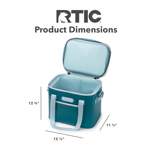 RTIC Soft Cooler 30 Can, Insulated Bag Portable Ice Chest Box for Lunch, Beach, Drink, Beverage, Travel, Camping, Picnic, Car, Trips, Floating Cooler Leak-Proof with Zipper, Deep Harbor
