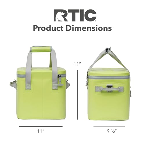 RTIC Soft Cooler 12 Can, Insulated Bag Portable Ice Chest Box for Lunch, Beach, Drink, Beverage, Travel, Camping, Picnic, Car, Trips, Floating Cooler Leak-Proof with Zipper, Citrus
