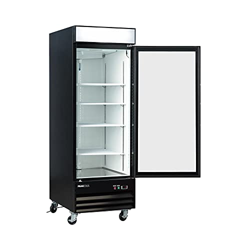 PEAKCOLD IM23MR Large Capacity Upright Commercial Glass Door Display Cooler & Refrigerator, 23 Cubic Ft