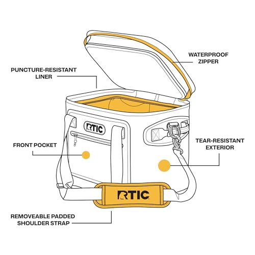 RTIC Soft Cooler 30 Can, Insulated Bag Portable Ice Chest Box for Lunch, Beach, Drink, Beverage, Travel, Camping, Picnic, Car, Trips, Floating Cooler Leak-Proof with Zipper, Deep Harbor