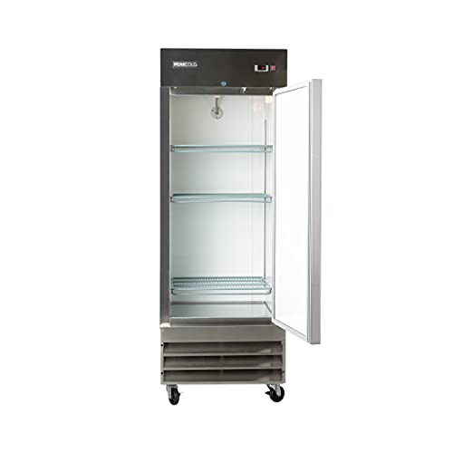 PEAKCOLD Single Door Commercial Reach In Stainless Steel Freezer, White Interior; 23 Cubic Ft, 29 Wide inch