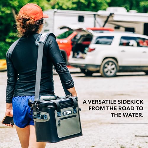 RTIC Soft Cooler 12 Can, Insulated Bag Portable Ice Chest Box for Lunch, Beach, Drink, Beverage, Travel, Camping, Picnic, Car, Trips, Floating Cooler Leak-Proof with Zipper, Citrus