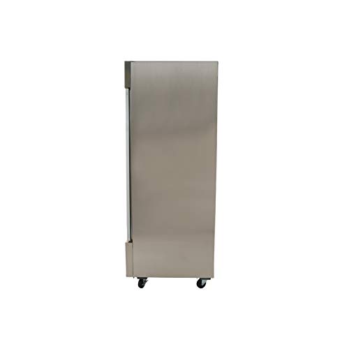 PEAKCOLD Single Door Commercial Reach In Stainless Steel Freezer, White Interior; 23 Cubic Ft, 29 Wide inch