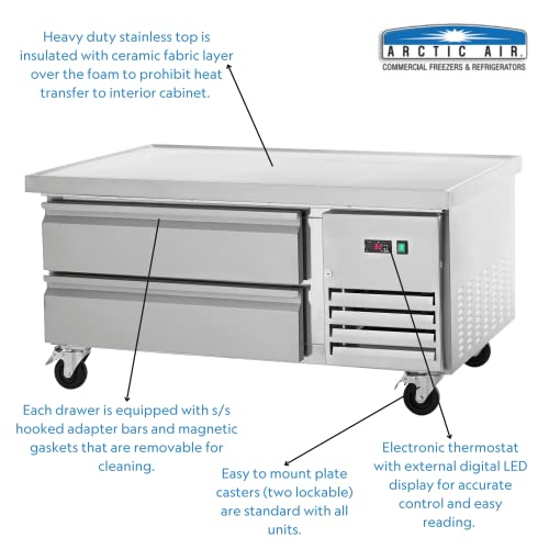 Arctic Air ARCB48 50" Two Drawer Refrigerated Chef Base, Stainless Steel, 115v