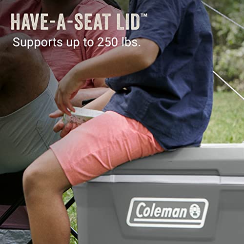 Coleman 316 Series Insulated Portable Cooler with Heavy Duty Wheels, Leak-Proof Wheeled Cooler with 100+ Can Capacity, Keeps Ice for up to 5 Days, Great for Beach, Camping, Tailgating, Sports, & More