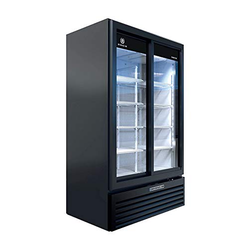 Beverage-Air MT49-1-SDB Marketeer Glass Door Merchandiser - Black - Sliding Doors - 29.50 Cu. Ft.