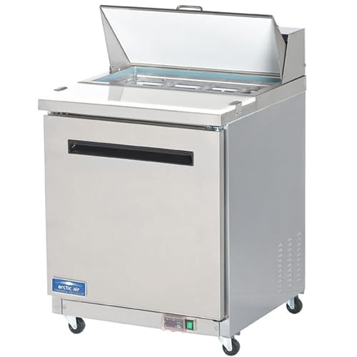 Arctic Air AST28R 29" Single Door Sandwich/Salad Prep Table With Refrigerated Base, 6.5 Cubic Feet, Silver