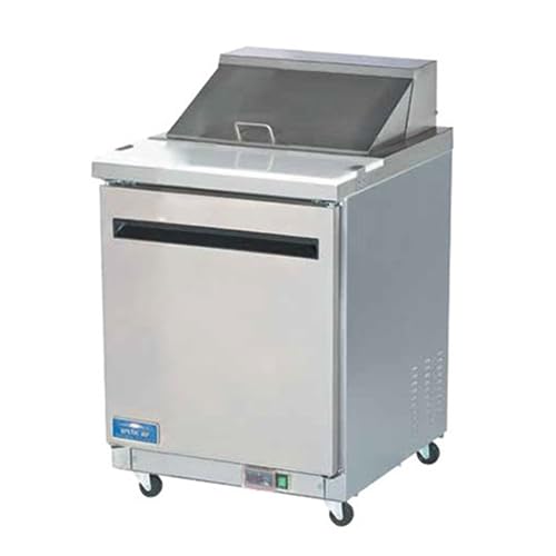 Arctic Air AMT28R 28-Inch 1-Door Mega Top Refrigerated Sandwich/Salad Prep Table With Refrigerated Base, 115v, Silver