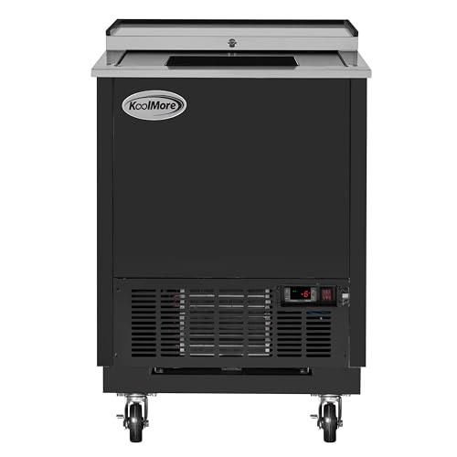 KoolMore KM-GF25-BK 25 in. Commercial Glass Froster in Black Steel, ETL Listed, 5 cu. ft