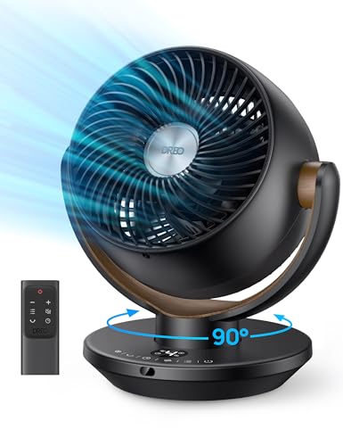 Dreo CF315 Fan for Bedroom, Desk Air Circulator Fan with Remote, 11 Inch Table Fans for Whole Room, 60ft Powerful Airflow, 120° Vertical Manual +90° Oscillating Fan, 4 Speeds, 8H Timer, Quiet Fan, Home