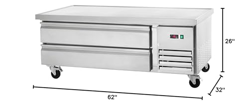 Arctic Air ARCB60 62-Inch Two Drawer Refrigerated Chef Base, 115v, Stainless Steel