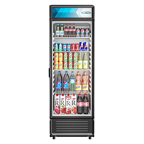 KoolMore MDR-1GD-12C Commercial One Glass Door Display Upright Beverage Refrigerator Cooler Merchandiser - 12 Cu. Ft [Black] 