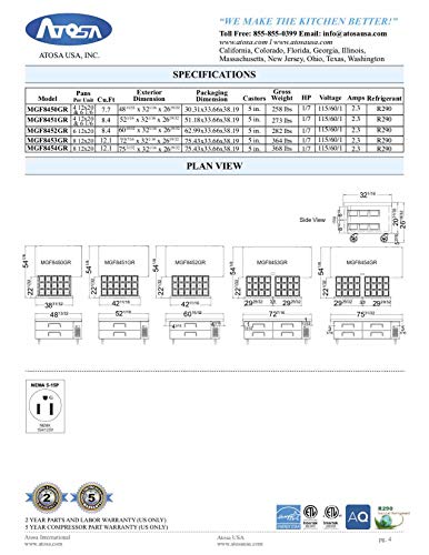 Atosa MGF8451 52" Commercial 2 Drawer Refrigerated Chef Base