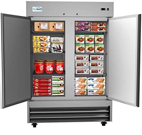 KoolMore - RIF-2D--SS 54" 2 Door Stainless Steel Upright Commercial Reach-in Freezer - 47 cu. ft (RIF-2D-SS)
