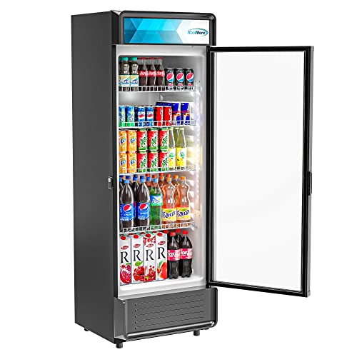 KoolMore MDR-1GD-12C Commercial One Glass Door Display Upright Beverage Refrigerator Cooler Merchandiser - 12 Cu. Ft [Black] 
