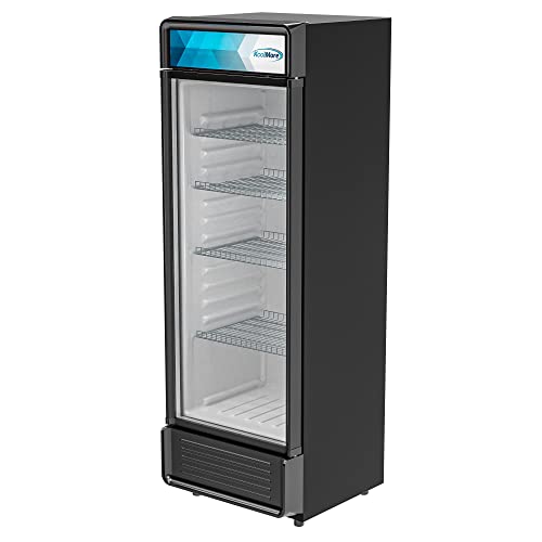 KoolMore MDR-1GD-12C Commercial One Glass Door Display Upright Beverage Refrigerator Cooler Merchandiser - 12 Cu. Ft [Black] 