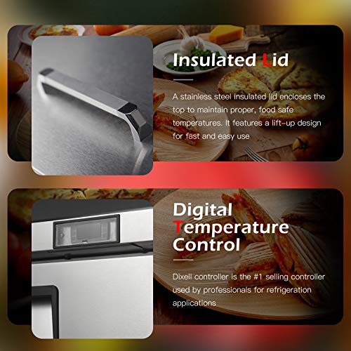 Atosa MSF8301GR 27" Sandwich & Salad Prep Table Refrigerator for Restaurant Hotel Deli Cafeteria | 1-Door 1-Shelf, 10" Cutting Board, 8 (1/6 Size) Pans, 7.2 Cu Ft Capacity | Stainless Steel, 115v