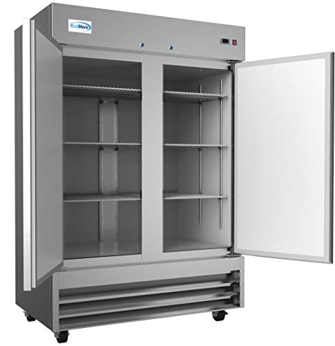 KoolMore - RIF-2D--SS 54" 2 Door Stainless Steel Upright Commercial Reach-in Freezer - 47 cu. ft (RIF-2D-SS)