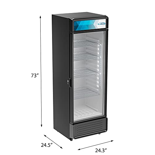 KoolMore MDR-1GD-12C Commercial One Glass Door Display Upright Beverage Refrigerator Cooler Merchandiser - 12 Cu. Ft [Black] 