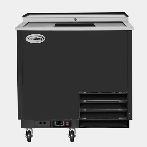 KoolMore KM-GF36-BK 36 in. Commercial Glass Froster in Black Steel, ETL Listed, 9 cu. ft